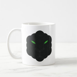 Heiliger Jaguar - Gesicht des Lebens, Schwarz. Kaffeetasse