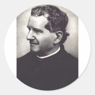 Heiliger Johannes Bosco Vater und Lehrer der Jugen Runder Aufkleber