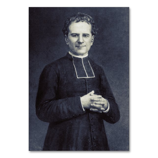 Heiliger John Bosco Vater und Jugendlehrer Tischnummer (Vorderseite)