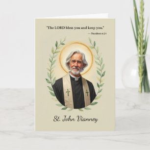 Heiliger John Vianney - Frieden und Segnungen Gott Karte