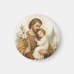 Heiliger Josef und Jesuskind Vintage Katholisch Magnet