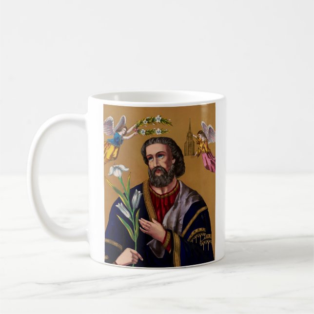Heiliger Joseph Guardian der Heiligen Familie Kaffeetasse (Links)