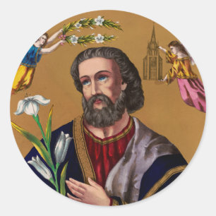 Heiliger Joseph Guardian der Heiligen Familie Runder Aufkleber