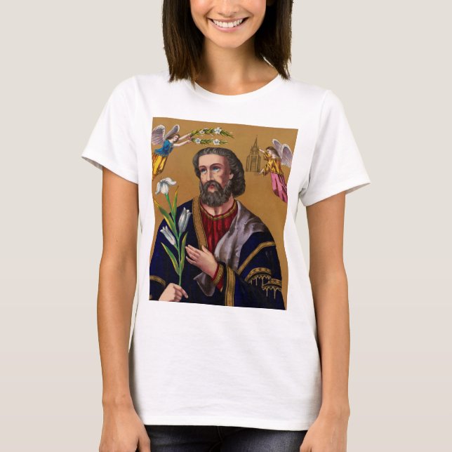 Heiliger Joseph Guardian der Heiligen Familie T-Shirt (Vorderseite)