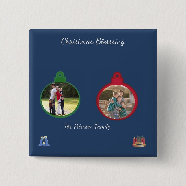 Heiliger Kerzenlicht-Weihnachtssegen Button (Vorderseite)
