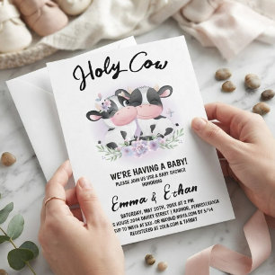 Heiliger Kuh Gender Reveal Baby Shower Einladung