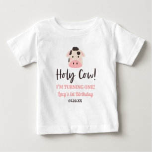 Heiliger Kuh Ich Werde Eins! 1. Erster Geburtstag  Baby T-shirt