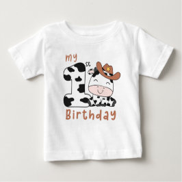 Heiliger Kuh Junge 1. Geburtstag Party Baby T - Sh T-shirt