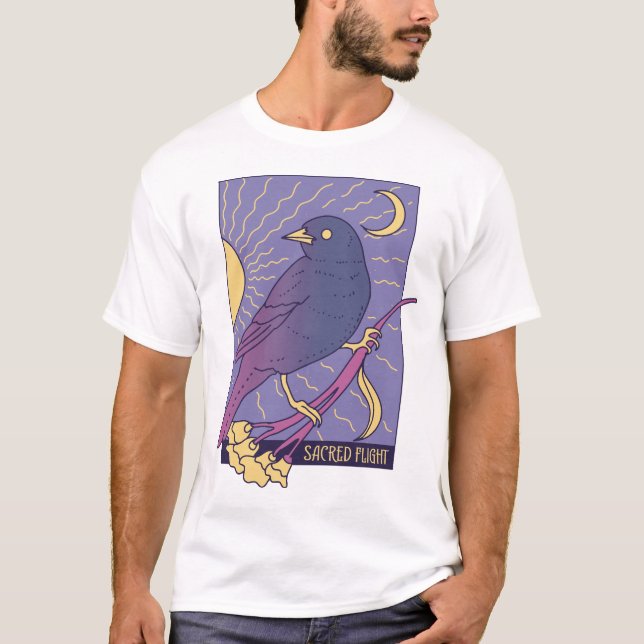 Heiliger Launischer Vogel mit Halbmond T-Shirt (Vorderseite)