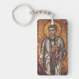 Heiliger Laurentius Orthodoxe Mosaikkunst Druck Schlüsselanhänger