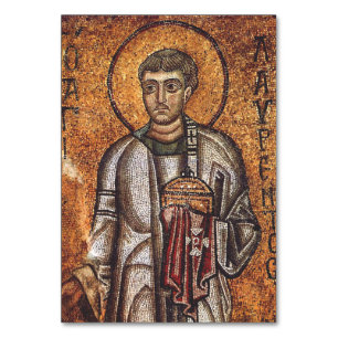 Heiliger Laurentius Orthodoxe Mosaikkunst Druck Tischnummer