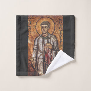 Heiliger Laurentius Orthodoxe Mosaikkunst Druck Waschlappen