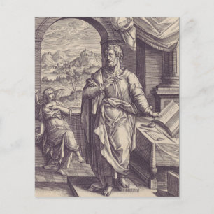 Heiliger Matthäus Gravur Göttliche Inspiration