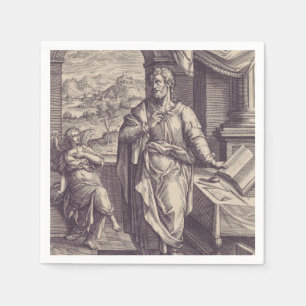 Heiliger Matthäus Gravur Göttliche Inspiration Serviette