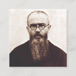 Heiliger Maximilian Kolbe polnischer katholischer  Quadratische Visitenkarte