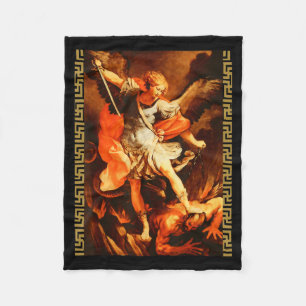Heiliger Michael besiegt Satan Erzengel Krieger Fleecedecke