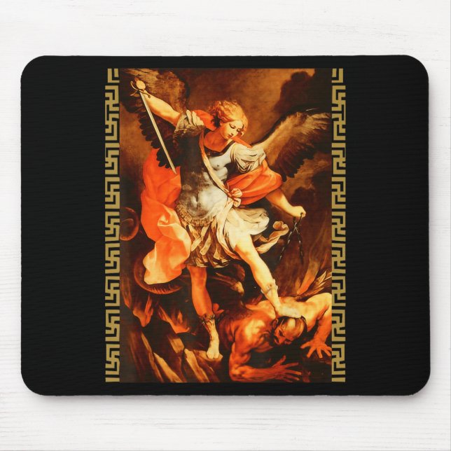 Heiliger Michael besiegt Satan Erzengel Krieger  Mousepad (Vorne)