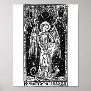 Heiliger Michael Der Erzengel besiegt Satan Christ Poster