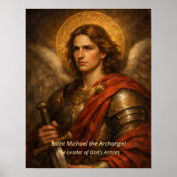 Heiliger Michael der Erzengel mit Rüstung und Schw