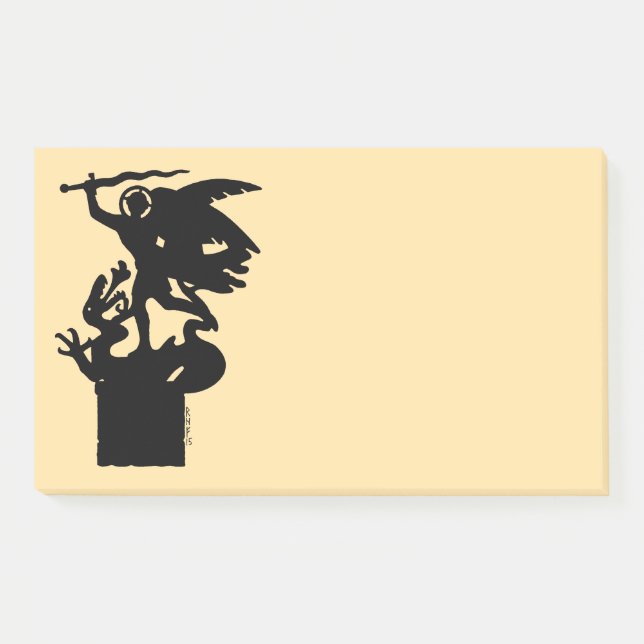 Heiliger Michael und Drache Post-it Klebezettel (Vorderseite)