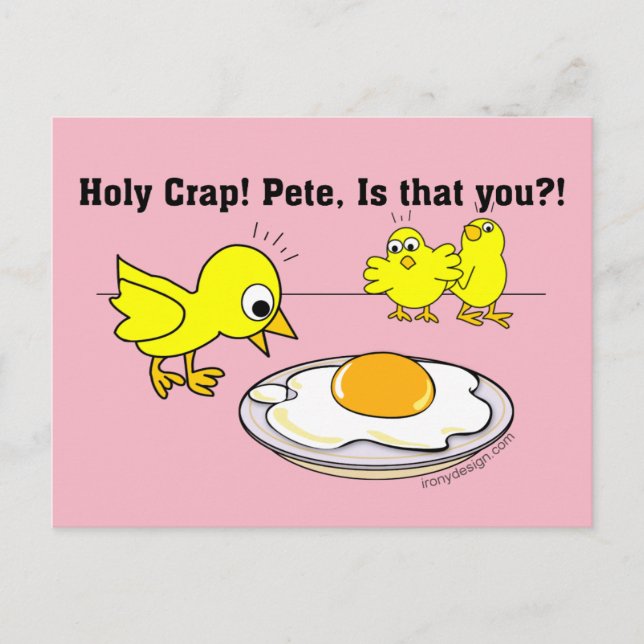 Heiliger Mist! Pete, bist du das? Pink Postkarte (Vorderseite)