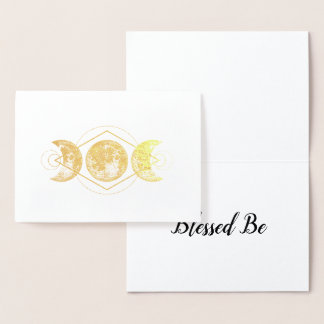 Heiliger Mond Geometrisch Gold Folienkarte