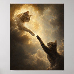 Heiliger Nahe-Berührung-Pose zwischen Katzen Poste Poster