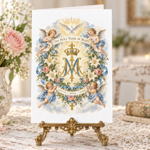 Heiliger Name Mariens Florale katholische Gebetsch Dankeskarte