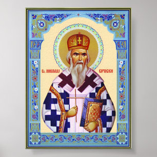 Heiliger Nikolai Serbisch Poster