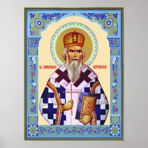 Heiliger Nikolai Serbisch Poster