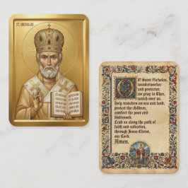 Heiliger Nikolaus Gebetskarte Visitenkarte