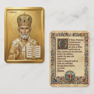 Heiliger Nikolaus Gebetskarte Visitenkarte