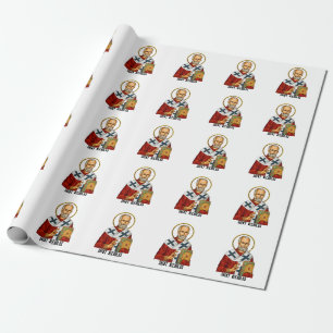 Heiliger Nikolaus orthodox serbische Heilige Ikone Geschenkpapier