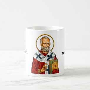 Heiliger Nikolaus orthodox serbische Heilige Ikone Kaffeetasse