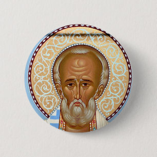 Heiliger Nikolaus von Myra Premium-Orthodoxe Kunst Button