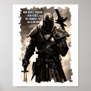 Heiliger Orden der Tempelritter MOTTO Vintage Poster