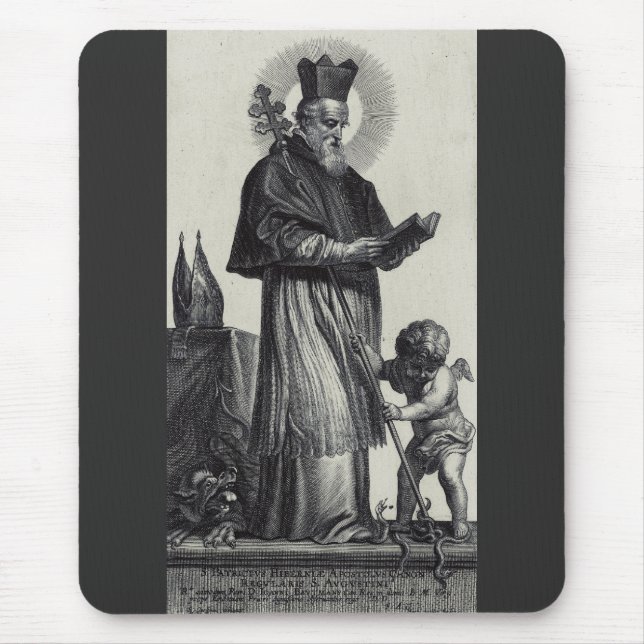 Heiliger Patrick Apostel Irlands Monochrome Kunst Mousepad (Vorne)
