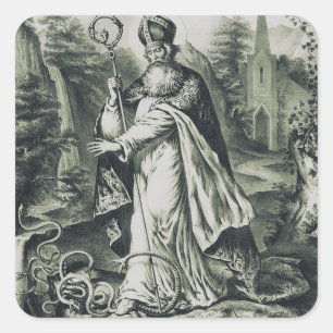 Heiliger Patrick Schutzpatron von Irland Quadratischer Aufkleber