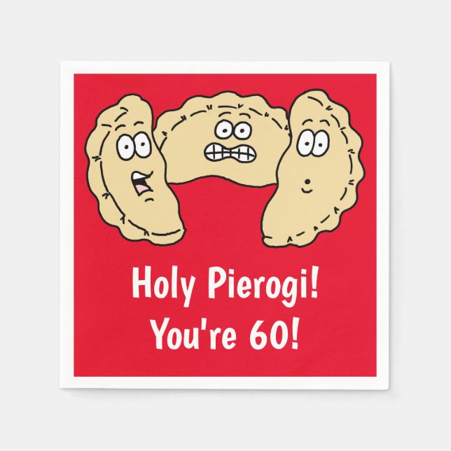 Heiliger Pierogi Ich bin 60 Funny Polish Serviette (Vorderseite)