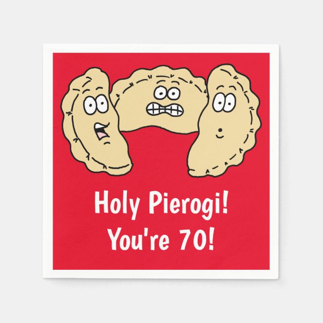Heiliger Pierogi Ich bin 70 Funny Polish Serviette (Vorderseite)