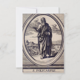 Heiliger Polykarp von Smyrna Stich Heilige Karte