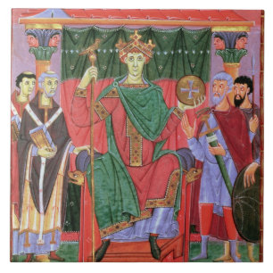 Heiliger römischer Kaiser Otto Frau-Cim.4453 f.42r Fliese
