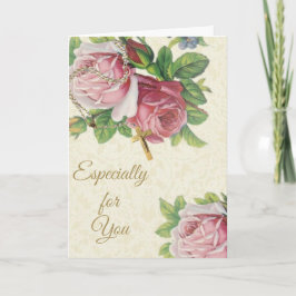 Heiliger Rosenkranz mit Rose Crucifix Lace Karte
