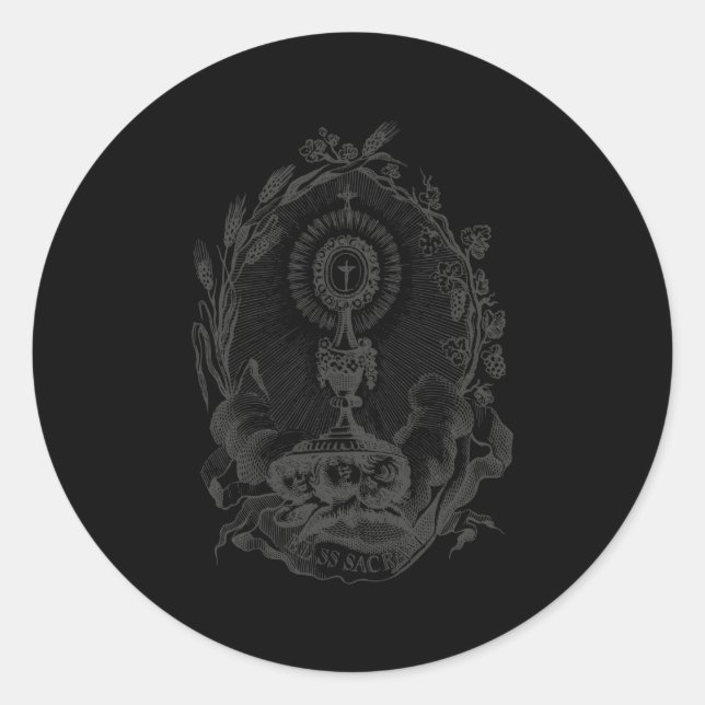 Heiliger Sakrat Eucharistischer Adoration Katholis Runder Aufkleber (Vorderseite)