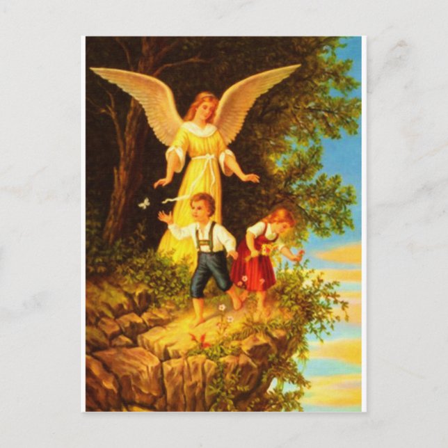 Heiliger Schutzengel - Guardian Angel 8 Öl Postkarte (Vorderseite)