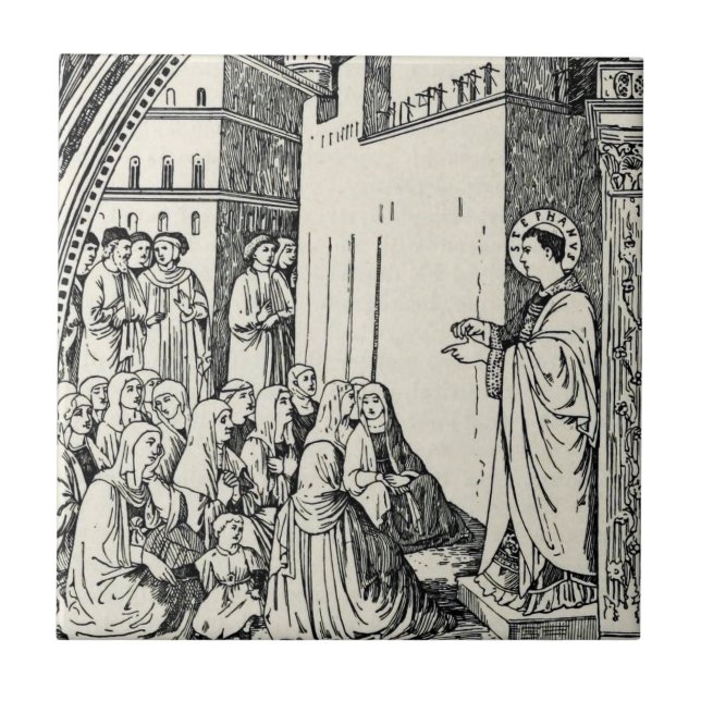 Heiliger Stephanus der Protomärtyrer Feine Kunst I Fliese (Vorderseite)
