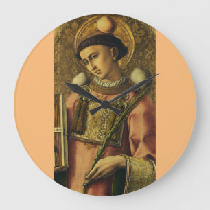 Heiliger Stephanus der Protomärtyrer Feine Kunst I Große Wanduhr