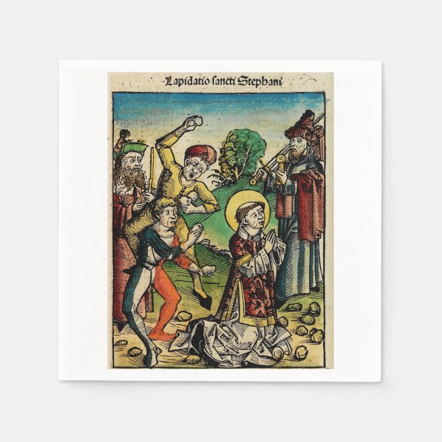 Heiliger Stephanus der Protomärtyrer Feine Kunst I Serviette (Vorderseite)