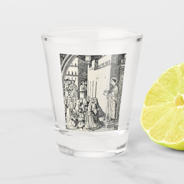Heiliger Stephanus der Protomärtyrer, feine Kunsti Schnapsglas (Vorderseite)
