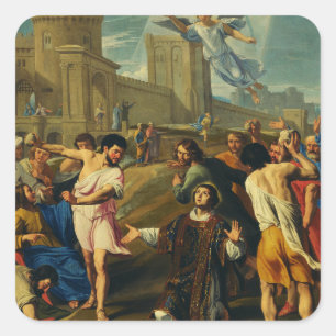 Heiliger Stephanus der Protomärtyrer Kunst Ikonogr Quadratischer Aufkleber